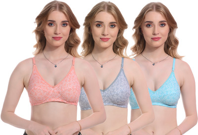 yourcare NEHA BRA MULTICOLOR FOR WOMEN AND GIRLS PACK OF 3 Women Everyday Non Padded Bra(Multicolor)