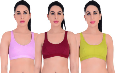 Willyard Laicy Women Sports Non Padded Bra(Maroon, Pink, Green)