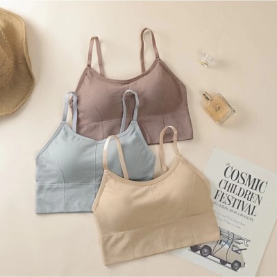 BRANKLY URJA Women Cami Bra Lightly Padded Bra Women Cami Bra Lightly Padded Bra(Brown, Beige, Grey)