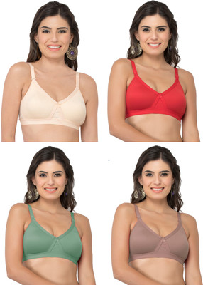 COLLEGE GIRL CG1304 Women Minimizer Lightly Padded Bra(Red, Beige, Green, Brown)