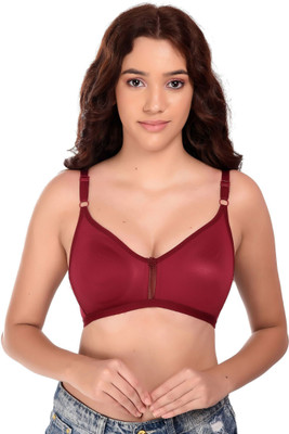 Jomferry Bra Non Padded & Full Coverage Women Full Coverage Non Padded Bra(Maroon)
