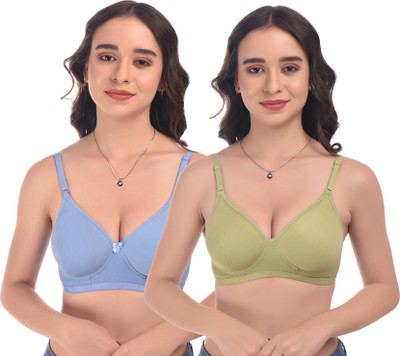 elina Women Push-up Lightly Padded Bra(Light Green, Light Blue)