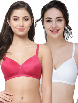 COLLEGE GIRL Hellopad ComboPO2 Women Everyday Lightly Padded Bra(Pink, White)