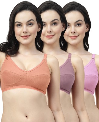 Shyam Sons FLAIR P1017 Women Everyday Non Padded Bra(Orange, Purple, Pink)