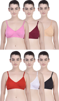 Sexy Bust Women Full Coverage Non Padded Bra(Red, White, Pink, Maroon, Gold, Black)