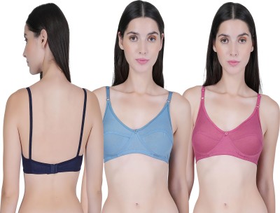 CURVZEX ANAYA Women Sports Non Padded Bra(Pink, Dark Blue, Light Blue)