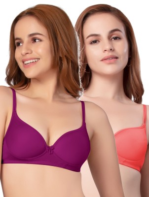 DAISY DEE NKWI Women Everyday Lightly Padded Bra(Orange, Purple)