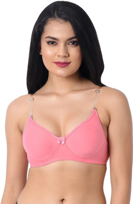 HouseOfCommon Women T-Shirt Non Padded Bra(Pink)