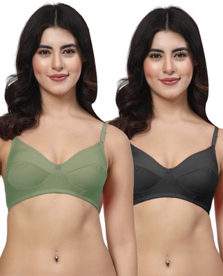 LILY manoop Women Everyday Non Padded Bra(Green, Black)