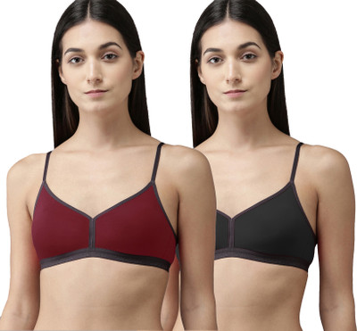Beach Curve A-Veni Bra Women Minimizer Non Padded Bra(Maroon, Black)