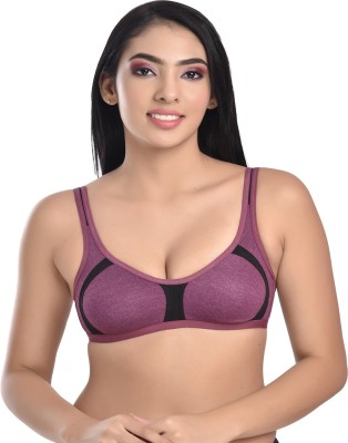 Viral Girl Women Sports Non Padded Bra(Purple, Black)