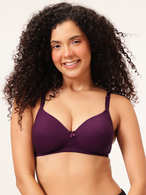 Clovia Women T-Shirt Lightly Padded Bra(Purple)