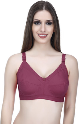 elina Everyday Cotton Bra for Women Women Full Coverage Non Padded Bra(Purple)