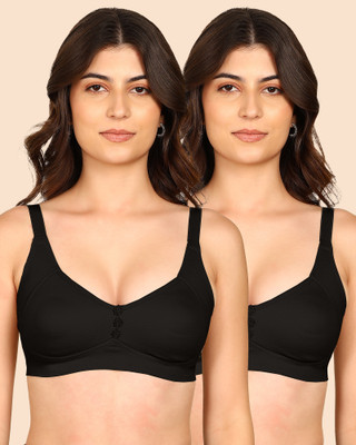 KOMLI Komli Bonded Breathable Cotton Plus Size M-Frame Minimiser Padded Bra Women Minimizer Lightly Padded Bra(Black)