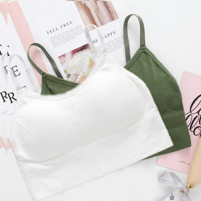 Crusila Women Sports Lightly Padded Bra(White, Green)