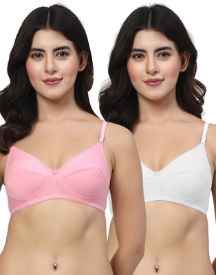 LILY Enimsaj Women Everyday Non Padded Bra(Pink, White)