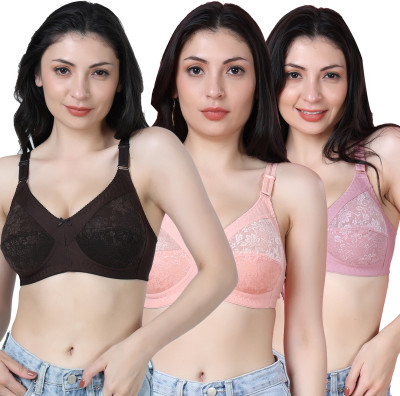 Shyam Sons FLAIR Sofi Women Minimizer Non Padded Bra(Brown, Orange, Pink)