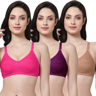 Shyam Sons FLAIR Forever Women Everyday Non Padded Bra(Pink, Purple, Brown)