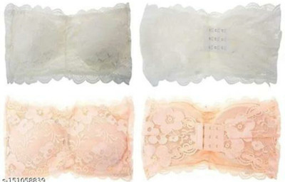 Unique Style Bandeau/Tube Bra for Women Women Bandeau/Tube Lightly Padded Bra(Beige, Beige, White, White)