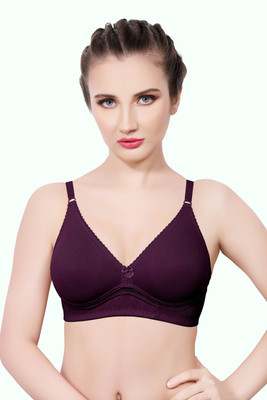 INTIHUG Women's Wireless Seamless Bra Ultra-Soft Push Up Full Coverage Bra Women Everyday Non Padded Bra(Purple)