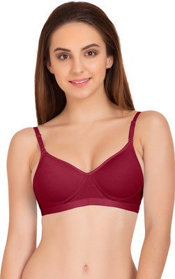 TWEENS Tweens Women's Medium Padded Cotton Rich T-Shirt Bra Women T-Shirt Lightly Padded Bra(Maroon)