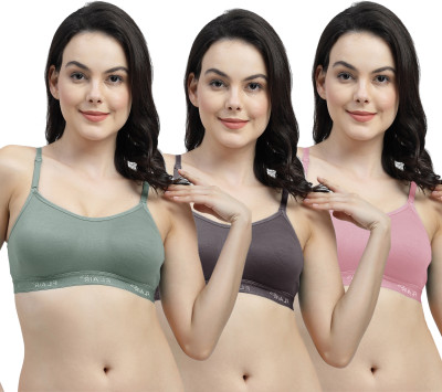 Shyam Sons FLAIR NWBrezza Women Sports Non Padded Bra(Green, Grey, Purple)