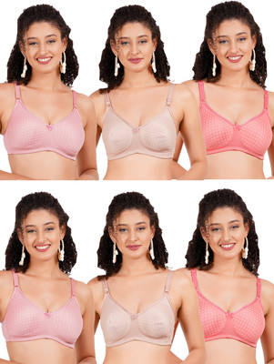 FigureFit MistyMould Women T-Shirt Non Padded Bra(Pink, Brown, Red)