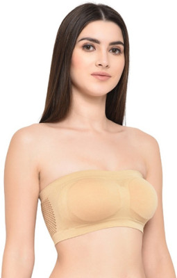 Guru Krupa Traders Women's Nylon Spandex Free Size Lightly Padded Pull On Sport Bra Women Everyday Non Padded Bra(Gold)