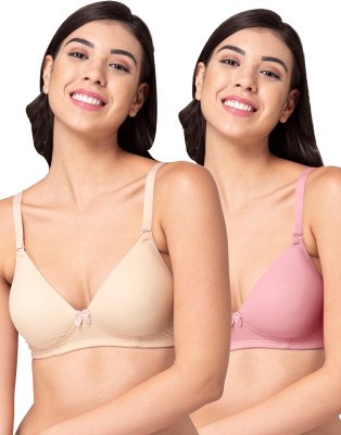 Divaflo SBX5 Women Bralette Lightly Padded Bra(Beige, Pink)