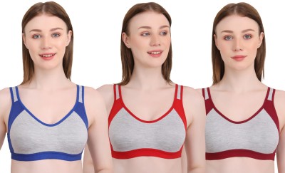 Win Smile Women Sports Non Padded Bra(Multicolor)