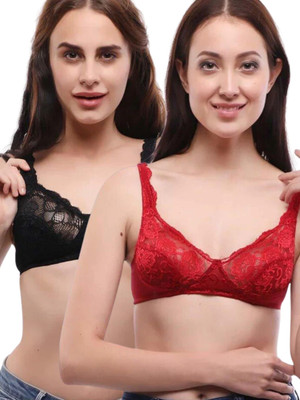 Lovable L0596 Women Everyday Non Padded Bra(Black, Maroon)