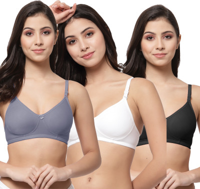 COLLEGE GIRL CG1301 Women T-Shirt Non Padded Bra(Blue, White, Black)