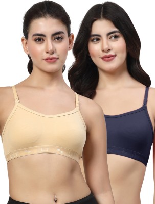 LILY 3321 Women Sports Non Padded Bra(Brown, Blue)