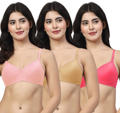 LILY maofcigam Women Full Coverage Heavily Padded Bra(Pink, Gold, Red)