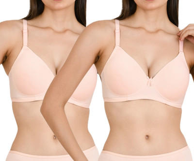 little intimate things Padded T-shirt Bra with Multiway straps Women T-Shirt Lightly Padded Bra(Orange)