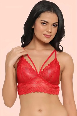 DreamBe Bra Women Bralette Non Padded Bra(Red)