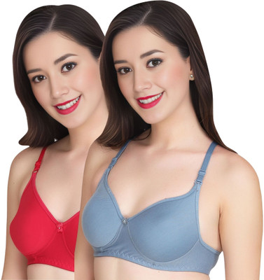 Liigne Women Full Coverage Lightly Padded Bra(Pink, Grey)