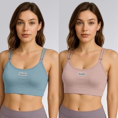 LADHAVA Elegant Essentials Women’s Bra – Soft Touch, Stylish Fit Women Full Coverage Lightly Padded Bra(Blue, Pink)