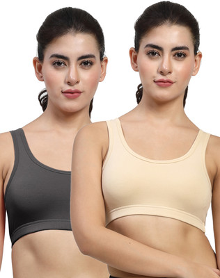 LILY stropsyttakMino Women Sports Non Padded Bra(Beige, Black)