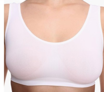 Achivus Sport Non Padded Bra White Color Free Size (Pack Of 1 ) Women Everyday Non Padded Bra(White)