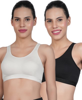 Shyam Sons FLAIR Eazy Women Sports Non Padded Bra(White, Black)