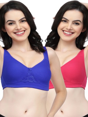 COLLEGE GIRL Women T-Shirt Non Padded Bra(Dark Blue, Pink)