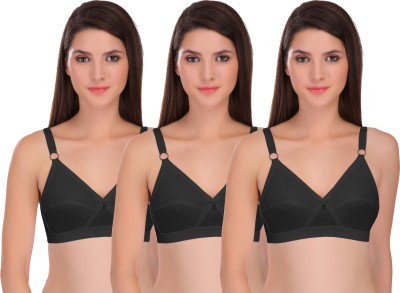 Featherline Cross Fit Perfecto Bust Controller Poly Cotton Women's Everyday Bras - Katrina Women Full Coverage Non Padded Bra(Black)