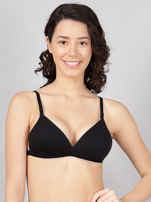 UPOKLY Women Everyday Lightly Padded Bra Women T-Shirt Lightly Padded Bra(Black)