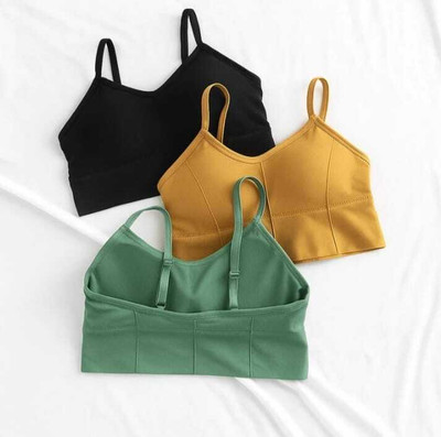 lgr Pack of 3 Women Sports Lightly Padded Bra Women Bralette Lightly Padded Bra(Multicolor)