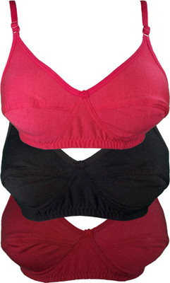 snah Hans Women Everyday Non Padded Bra(Black, Maroon, Pink)