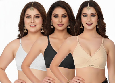 MELANY. FASHION Everyday T shirt Comfort Bra for women pack of 1 Women Full Coverage Non Padded Bra(White, Black, Beige)