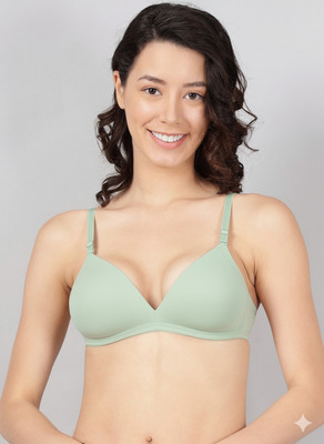 UPOKLY Women Everyday Lightly Padded Bra Women T-Shirt Lightly Padded Bra(Light Green)