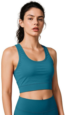 ENTERPRISEAD Full Coverage Bounce-Control Athletic Bra Women Sports Non Padded Bra(Light Blue)