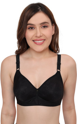 PLUMBURY Padded Minimizer Full Coverage Support Bra Women Minimizer Lightly Padded Bra(Black)